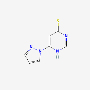 molecular formula C7H6N4S B14089191 6-(1H-pyrazol-1-yl)pyrimidine-4(3H)-thione 