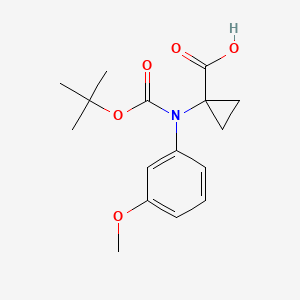 1-((Tert-butoxycarbonyl)(3-methoxyphenyl)amino)cyclopropane-1-carboxylic acid