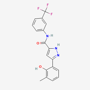 5-(2-hydroxy-3-methylphenyl)-N-[3-(trifluoromethyl)phenyl]-1H-pyrazole-3-carboxamide