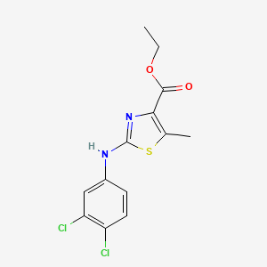 molecular formula C13H12Cl2N2O2S B1408922 2-(3,4-Dichlorophenylamino)-5-methylthiazole-4-carboxylic acid ethyl ester CAS No. 1715292-19-5