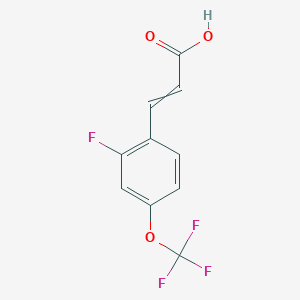 molecular formula C10H6F4O3 B14089220 3-[2-Fluoro-4-(trifluoromethoxy)phenyl]prop-2-enoic acid CAS No. 1240261-81-7