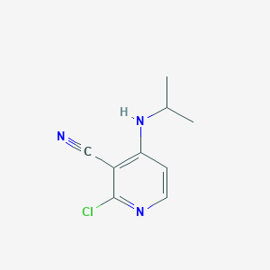 molecular formula C9H10ClN3 B14089261 2-Chloro-4-[(1-methylethyl)amino]-3-pyridinecarbonitrile 