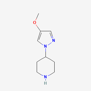 molecular formula C9H15N3O B1408927 4-(4-Methoxy-1H-pyrazol-1-yl)piperidine CAS No. 1878686-62-4