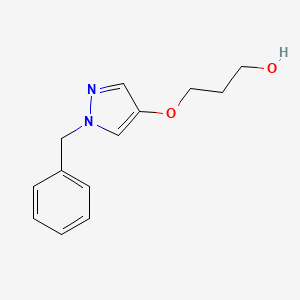 molecular formula C13H16N2O2 B1408931 3-(1-Benzyl-1H-pyrazol-4-yloxy)-propan-1-ol CAS No. 1890953-43-1