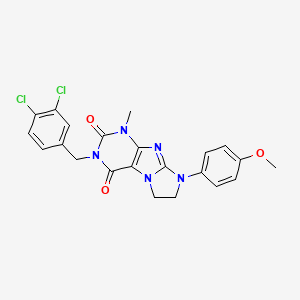 molecular formula C22H19Cl2N5O3 B14089313 3-(3,4-dichlorobenzyl)-8-(4-methoxyphenyl)-1-methyl-7,8-dihydro-1H-imidazo[2,1-f]purine-2,4(3H,6H)-dione 