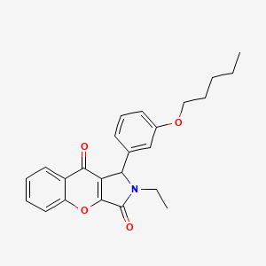 molecular formula C24H25NO4 B14089322 2-Ethyl-1-[3-(pentyloxy)phenyl]-1,2-dihydrochromeno[2,3-c]pyrrole-3,9-dione 