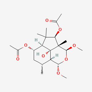 molecular formula C21H34O8 B14089327 7-Acetoxy-15-methoxy-10-O-methyldihydrobotrydial 