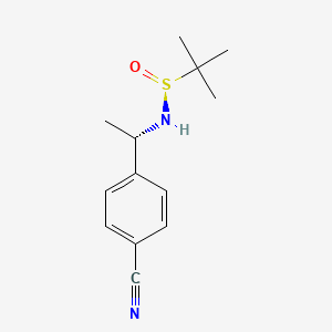 molecular formula C13H18N2OS B14089329 (S)-N-[(1S)-1-(4-cyanophenyl)ethyl]-2-methylpropane-2-sulfinamide 