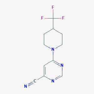 molecular formula C11H11F3N4 B1408934 6-(4-(Trifluoromethyl)piperidin-1-yl)pyrimidine-4-carbonitrile CAS No. 1590398-23-4