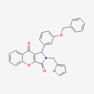 molecular formula C29H21NO5 B14089399 1-[3-(Benzyloxy)phenyl]-2-(furan-2-ylmethyl)-1,2-dihydrochromeno[2,3-c]pyrrole-3,9-dione 