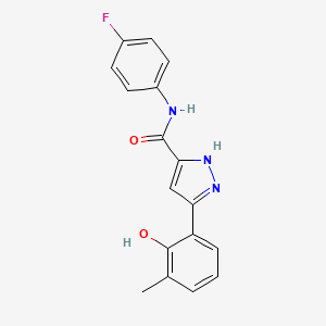 N-(4-fluorophenyl)-5-(2-hydroxy-3-methylphenyl)-1H-pyrazole-3-carboxamide