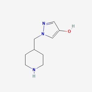 molecular formula C9H15N3O B1408943 1-哌啶-4-基甲基-1H-吡唑-4-醇 CAS No. 1892697-83-4