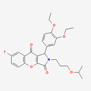 1-(3,4-Diethoxyphenyl)-7-fluoro-2-[3-(propan-2-yloxy)propyl]-1,2-dihydrochromeno[2,3-c]pyrrole-3,9-dione