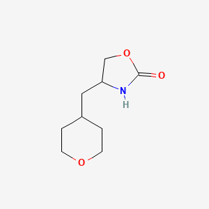 molecular formula C9H15NO3 B1408945 4-(Tetrahydropyran-4-ylmethyl)-oxazolidin-2-one CAS No. 1893066-53-9