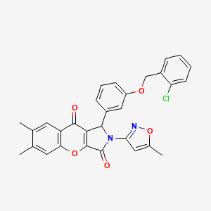 1-{3-[(2-Chlorobenzyl)oxy]phenyl}-6,7-dimethyl-2-(5-methyl-1,2-oxazol-3-yl)-1,2-dihydrochromeno[2,3-c]pyrrole-3,9-dione