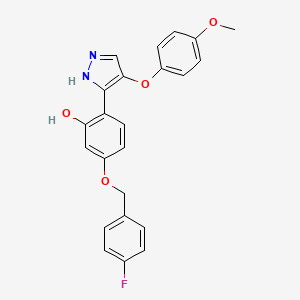 5-[(4-fluorobenzyl)oxy]-2-[4-(4-methoxyphenoxy)-1H-pyrazol-3-yl]phenol