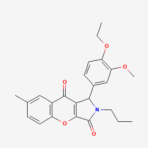 molecular formula C24H25NO5 B14089486 1-(4-Ethoxy-3-methoxyphenyl)-7-methyl-2-propyl-1,2-dihydrochromeno[2,3-c]pyrrole-3,9-dione 