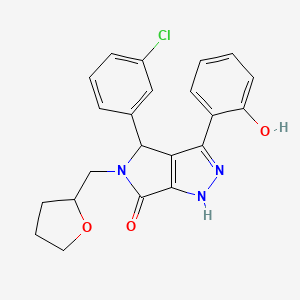 4-(3-chlorophenyl)-3-(2-hydroxyphenyl)-5-(tetrahydrofuran-2-ylmethyl)-4,5-dihydropyrrolo[3,4-c]pyrazol-6(2H)-one