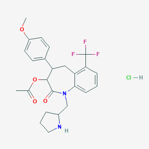 B140895 [4-(4-methoxyphenyl)-2-oxo-1-(pyrrolidin-2-ylmethyl)-6-(trifluoromethyl)-4,5-dihydro-3H-1-benzazepin-3-yl] acetate CAS No. 128574-17-4