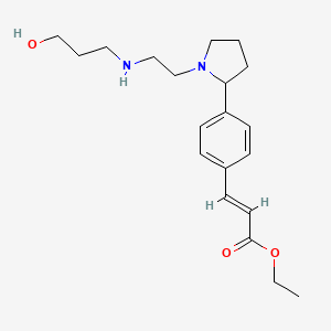molecular formula C20H30N2O3 B1408951 (E)-Ethyl 3-(4-(1-(2-((3-hydroxypropyl)amino)ethyl)pyrrolidin-2-yl)phenyl)acrylate CAS No. 1706520-10-6