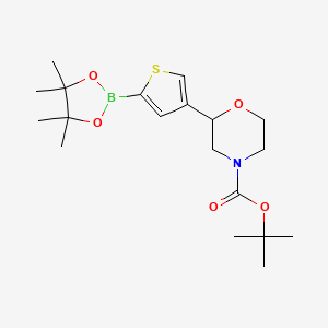 molecular formula C19H30BNO5S B14089516 tert-Butyl 2-(5-(4,4,5,5-tetramethyl-1,3,2-dioxaborolan-2-yl)thiophen-3-yl)morpholine-4-carboxylate 