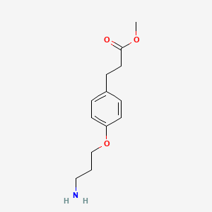 molecular formula C13H19NO3 B1408952 3-[4-(3-Aminopropoxy)-phenyl]-propionic acid methyl ester CAS No. 1893635-95-4