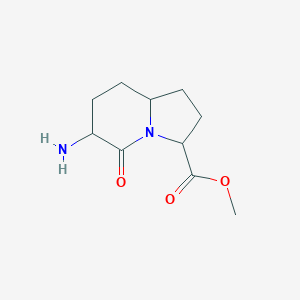 3-Indolizinecarboxylic acid, 6-aminooctahydro-5-oxo-, methyl ester, [3S-(3alpha,6alpha,8abeta)]-(9CI)