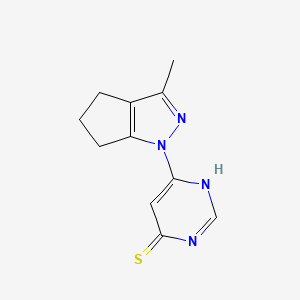 molecular formula C11H12N4S B14089531 6-(3-methyl-5,6-dihydrocyclopenta[c]pyrazol-1(4H)-yl)pyrimidine-4(3H)-thione 