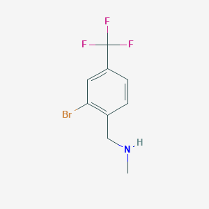 molecular formula C9H9BrF3N B1408954 {[2-Bromo-4-(trifluoromethyl)phenyl]methyl}(methyl)amine CAS No. 1894484-84-4