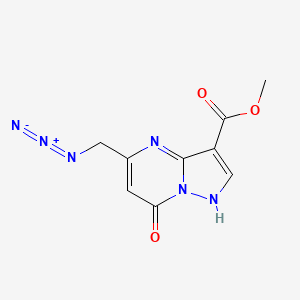 molecular formula C9H8N6O3 B1408956 Methyl 5-(azidomethyl)-7-hydroxypyrazolo[1,5-a]pyrimidine-3-carboxylate CAS No. 1858256-78-6
