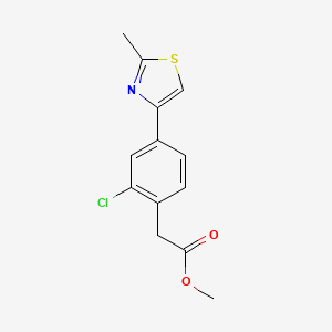 molecular formula C13H12ClNO2S B1408957 Methyl 2-(2-chloro-4-(2-methylthiazol-4-yl)phenyl)acetate CAS No. 1648864-53-2