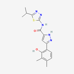 3-(2-hydroxy-3,4-dimethylphenyl)-N-[5-(propan-2-yl)-1,3,4-thiadiazol-2-yl]-1H-pyrazole-5-carboxamide