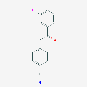 molecular formula C15H10INO B140896 2-(4-氰基苯基)-3'-碘代苯乙酮 CAS No. 146653-53-4