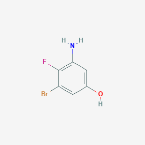 molecular formula C6H5BrFNO B1408961 3-Bromo-2-fluoro-5-hydroxyaniline CAS No. 1807143-38-9