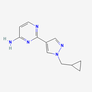 molecular formula C11H13N5 B1408964 2-(1-(cyclopropylmethyl)-1H-pyrazol-4-yl)pyrimidin-4-amine CAS No. 1643499-70-0