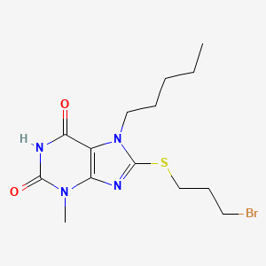 8-[(3-bromopropyl)sulfanyl]-3-methyl-7-pentyl-3,7-dihydro-1H-purine-2,6-dione