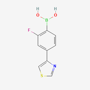 molecular formula C9H7BFNO2S B14089680 (2-Fluoro-4-(thiazol-4-yl)phenyl)boronic acid 