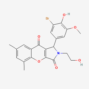 1-(3-Bromo-4-hydroxy-5-methoxyphenyl)-2-(2-hydroxyethyl)-5,7-dimethyl-1,2-dihydrochromeno[2,3-c]pyrrole-3,9-dione