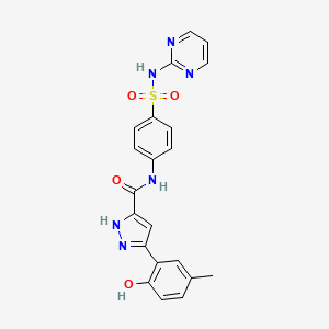 5-(2-hydroxy-5-methylphenyl)-N-[4-(pyrimidin-2-ylsulfamoyl)phenyl]-1H-pyrazole-3-carboxamide