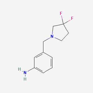 molecular formula C11H14F2N2 B1408970 3-(3,3-Difluoropyrrolidin-1-ylmethyl)-phenylamine CAS No. 1890516-14-9