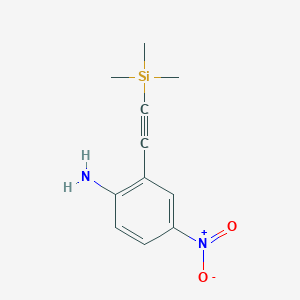 molecular formula C11H14N2O2Si B14089718 4-Nitro-2-[2-(trimethylsilyl)ethynyl]aniline 