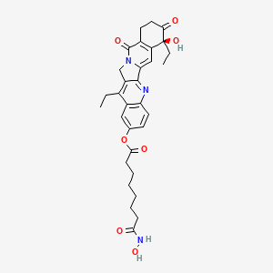 molecular formula C31H35N3O7 B1408972 (S)-7,14-二乙基-7-羟基-8,11-二氧代-7,8,9,10,11,13-六氢苯并-[6,7]吲哚并[1,2-b]喹啉-2-基 8-(羟氨基)-8-氧代辛酸酯 CAS No. 1706437-51-5
