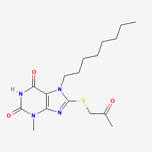 6-hydroxy-3-methyl-7-octyl-8-[(2-oxopropyl)sulfanyl]-3,7-dihydro-2H-purin-2-one