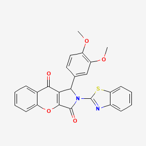 molecular formula C26H18N2O5S B14089733 2-(1,3-Benzothiazol-2-yl)-1-(3,4-dimethoxyphenyl)-1,2-dihydrochromeno[2,3-c]pyrrole-3,9-dione 