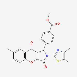 molecular formula C25H20N2O5S B14089753 Methyl 4-[2-(4,5-dimethyl-1,3-thiazol-2-yl)-7-methyl-3,9-dioxo-1,2,3,9-tetrahydrochromeno[2,3-c]pyrrol-1-yl]benzoate 