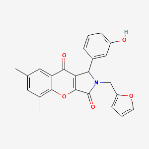 2-(Furan-2-ylmethyl)-1-(3-hydroxyphenyl)-5,7-dimethyl-1,2-dihydrochromeno[2,3-c]pyrrole-3,9-dione