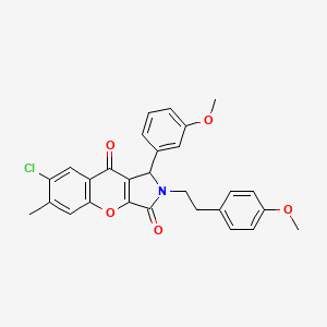 7-Chloro-1-(3-methoxyphenyl)-2-[2-(4-methoxyphenyl)ethyl]-6-methyl-1,2-dihydrochromeno[2,3-c]pyrrole-3,9-dione