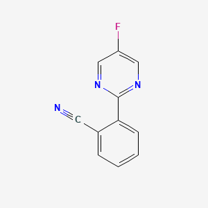 molecular formula C11H6FN3 B1408979 2-(5-氟嘧啶-2-基)苯腈 CAS No. 1637687-38-7