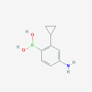 molecular formula C9H12BNO2 B14089808 (4-Amino-2-cyclopropylphenyl)boronic acid 