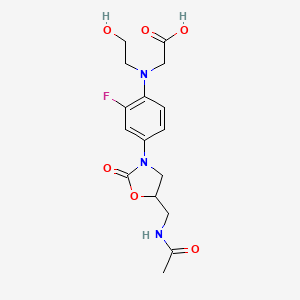 molecular formula C16H20FN3O6 B14089814 2-[4-[5-(acetamidomethyl)-2-oxo-1,3-oxazolidin-3-yl]-2-fluoro-N-(2-hydroxyethyl)anilino]acetic acid 